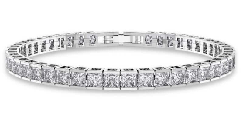Pulsera rivere de diamantes en talla princesa