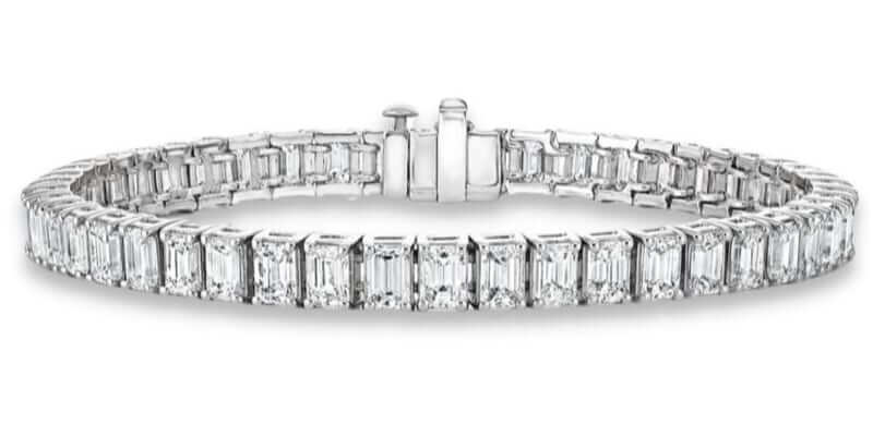 Pulsera de diamantes en talla esmeralda