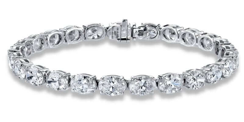 Pulsera de diamantes en talla oval