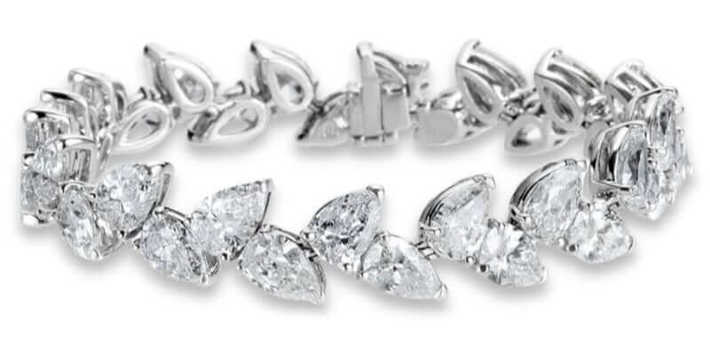 Pulsera de diamantes en talla pera