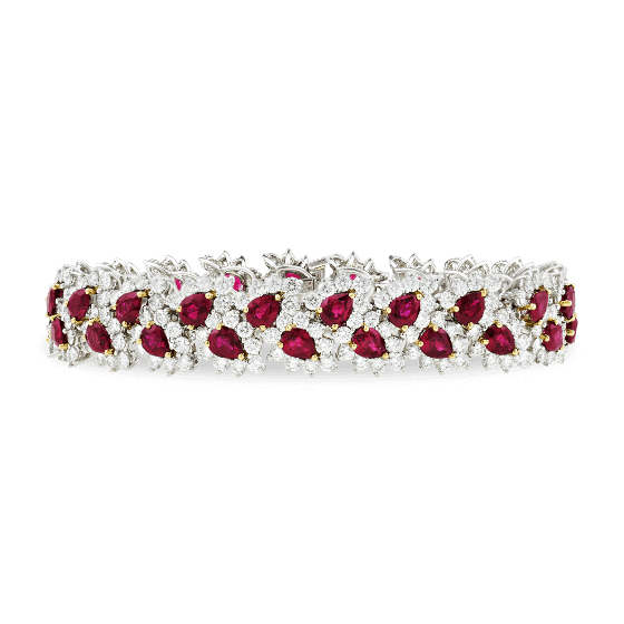Pulsera con rubíes y brillantes