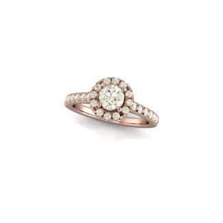 Sortija de oro rosa con diamantes